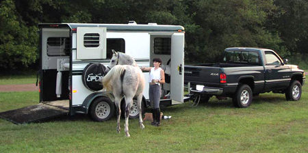 Kopac enjoying new EquiSpirit trailer
