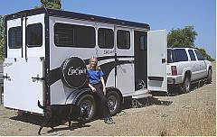 Karen and her new EquiSpirit trailer
