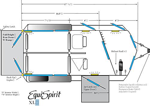 two Horse Bumper Pull XL Floorplan