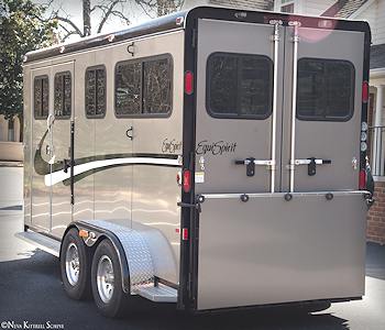 2 Horse Bumper Pull Trailer Rear View